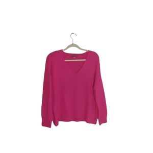 Vince Camuto Women's M Pink Long Sleeve V-Neck Pullover Soft Sweater